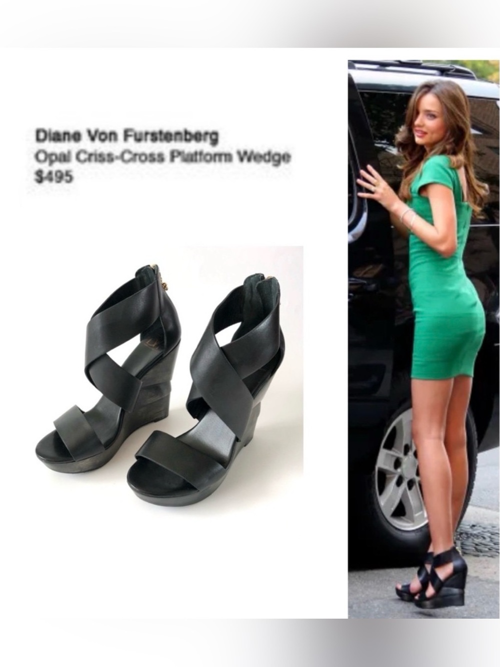 Diane von Furstenberg Opal Criss Cross Wedges - Picture 2 of 11